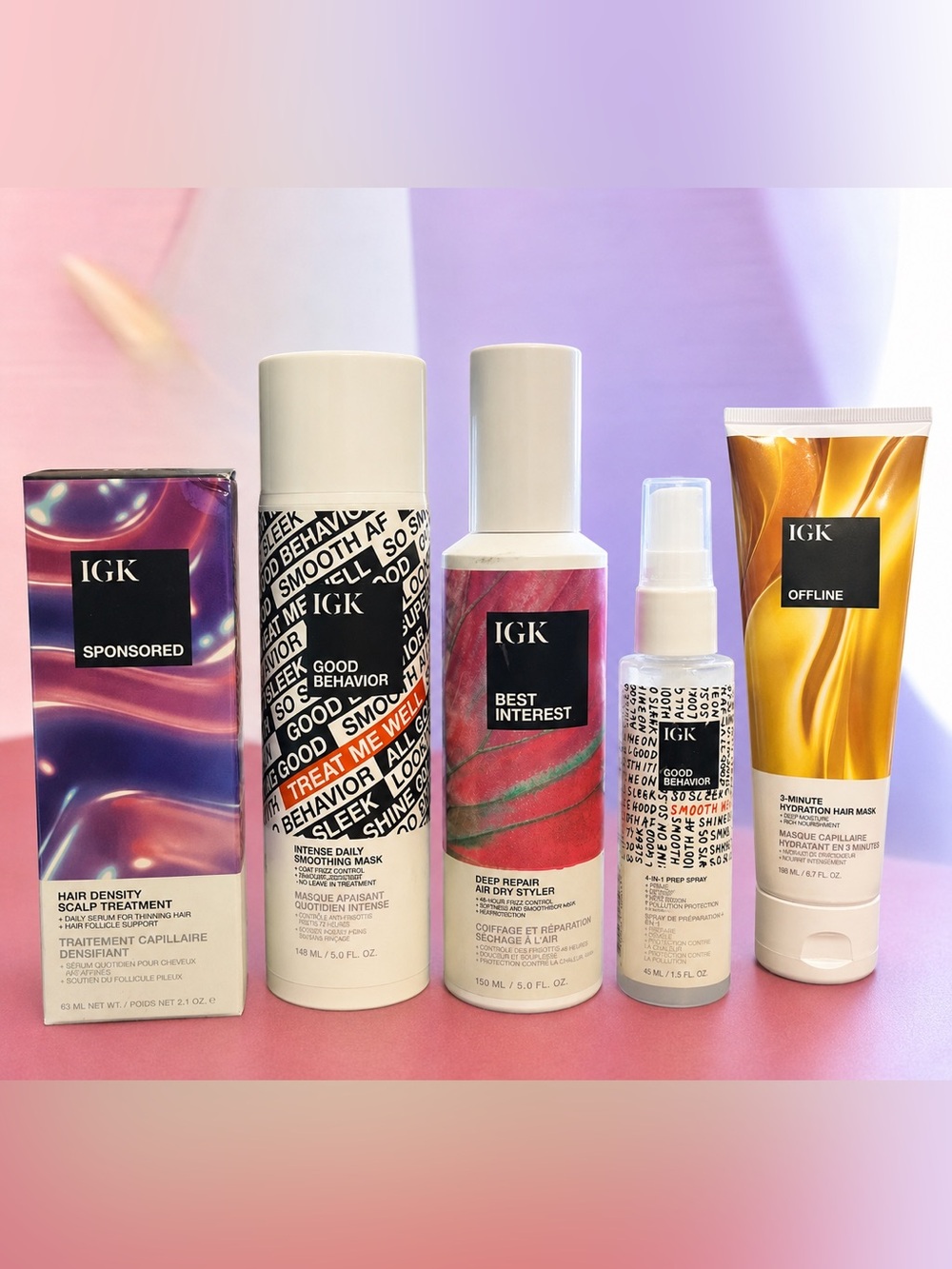 IGK Hair Care 5 -Piece Bundle  NEW